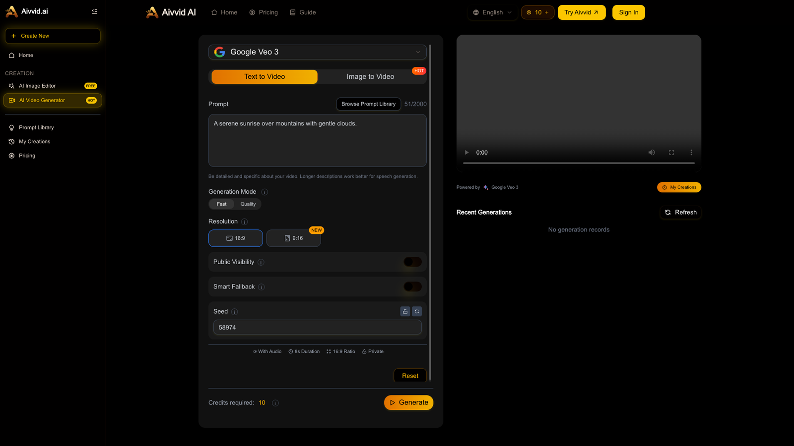 Aivvid AI — интерфейс нейросети Aivvid AI — интерфейс нейросети