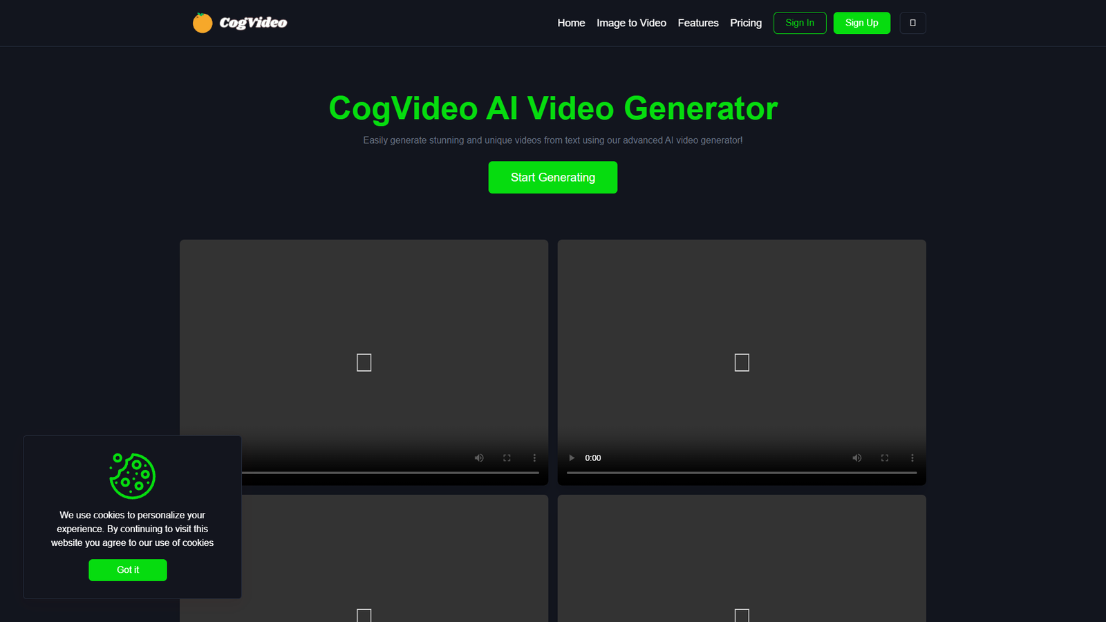 CogVideo AI Video Generator — интерфейс нейросети CogVideo AI Video Generator — интерфейс нейросети