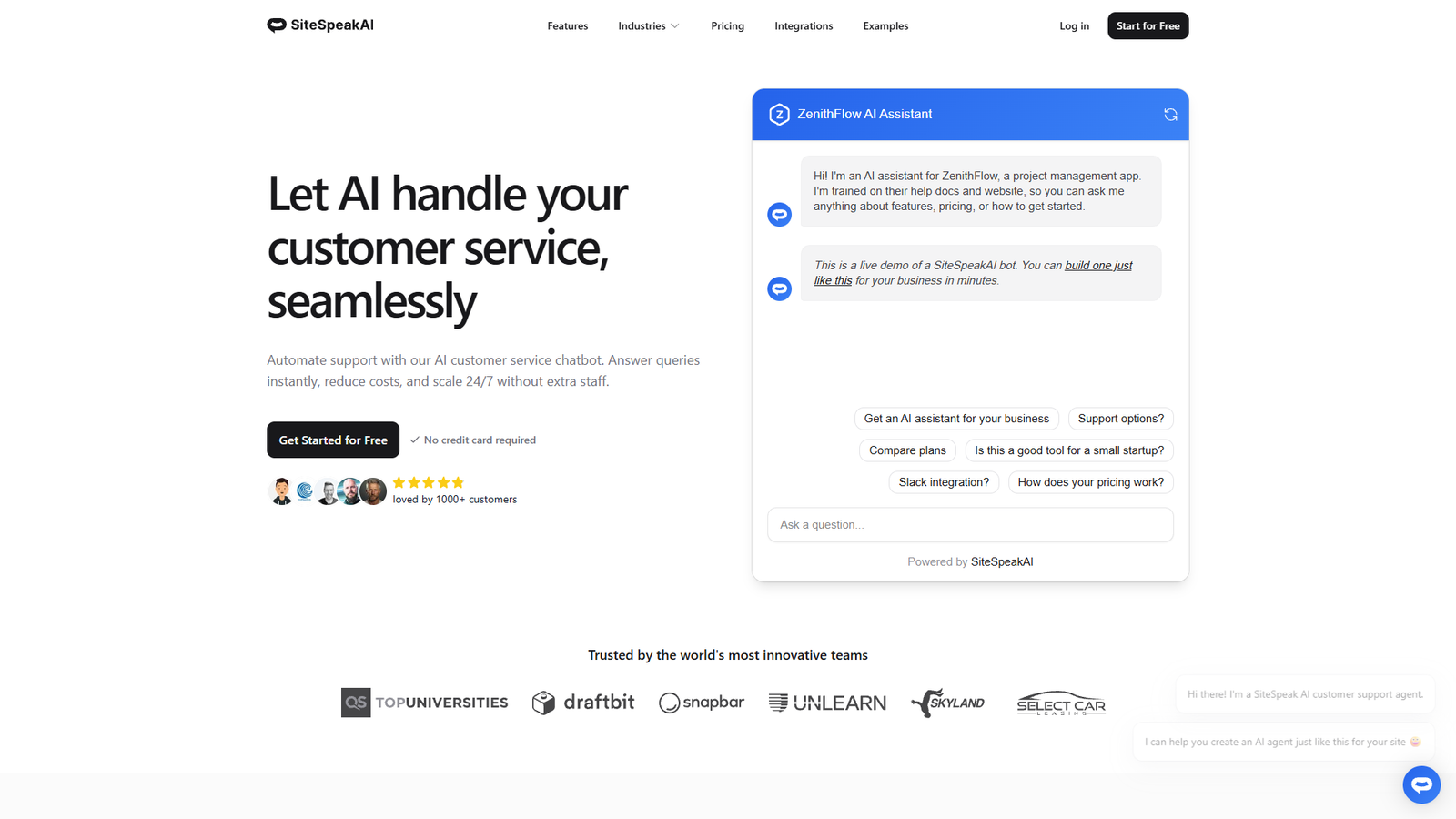 SiteSpeakAI — интерфейс нейросети SiteSpeakAI — интерфейс нейросети