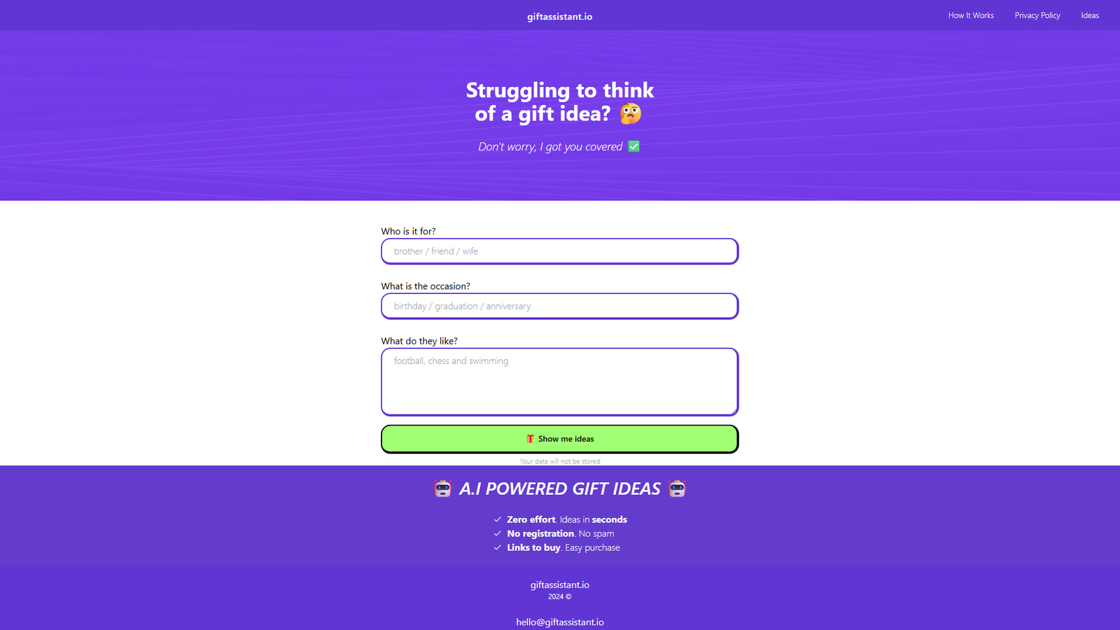 giftassistant.io — интерфейс нейросети giftassistant.io — интерфейс нейросети