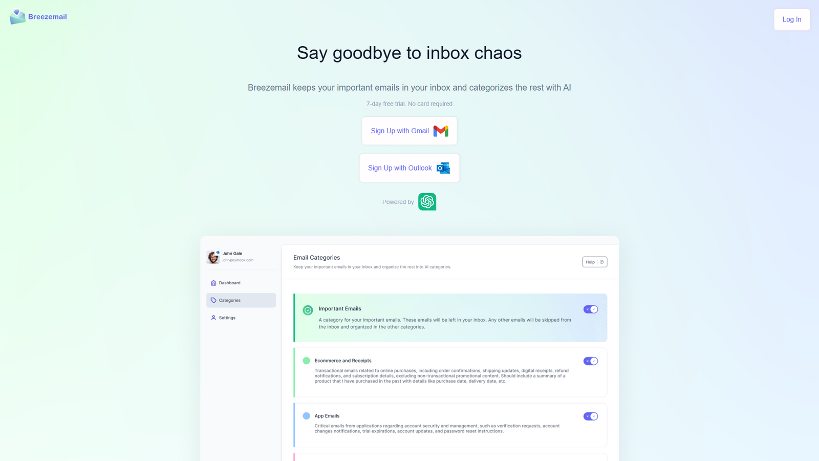 Breezemail — интерфейс нейросети Breezemail — интерфейс нейросети