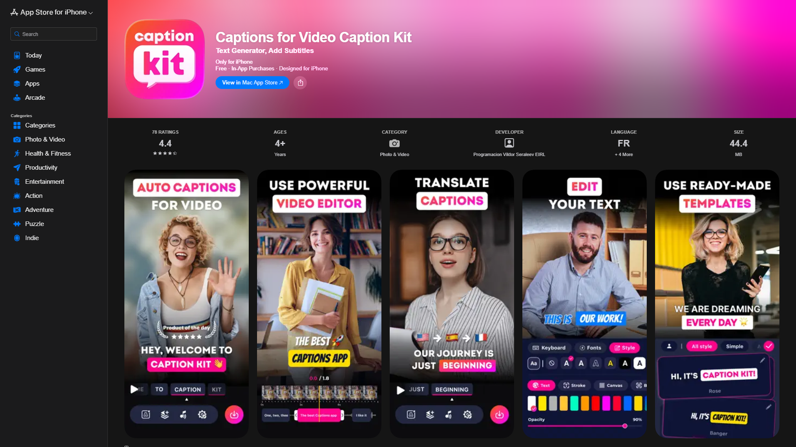 Captions for Video Caption Kit — интерфейс нейросети Captions for Video Caption Kit — интерфейс нейросети