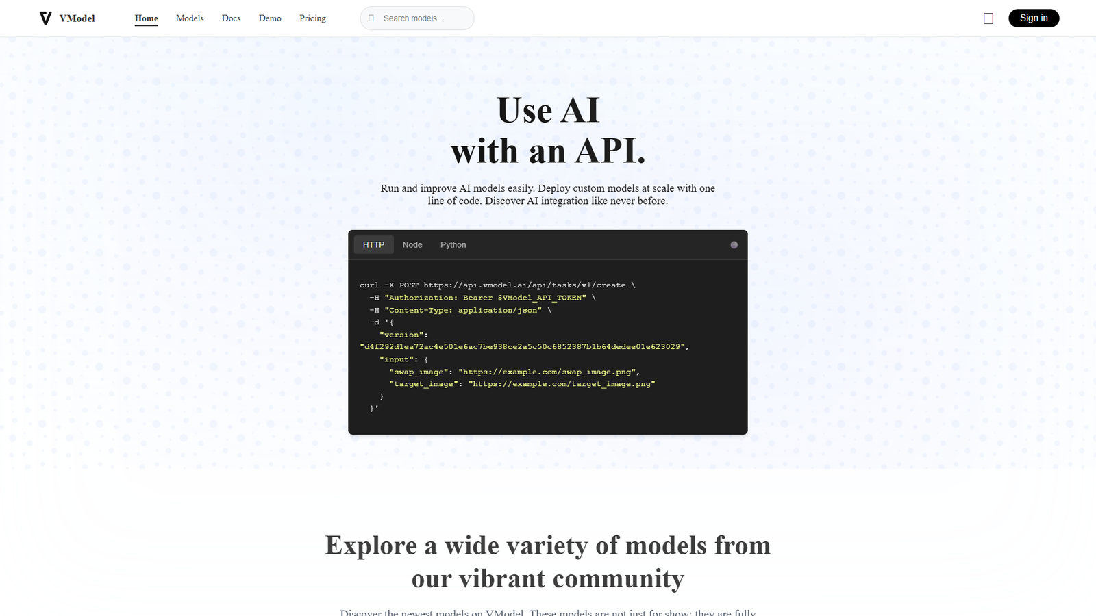 VModel — интерфейс нейросети VModel — интерфейс нейросети