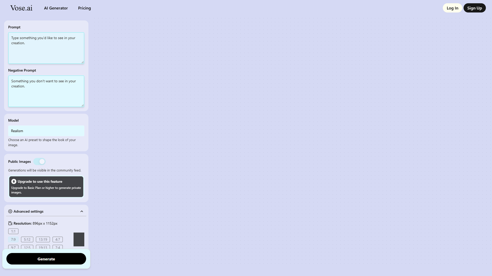 Vose.ai — интерфейс нейросети Vose.ai — интерфейс нейросети