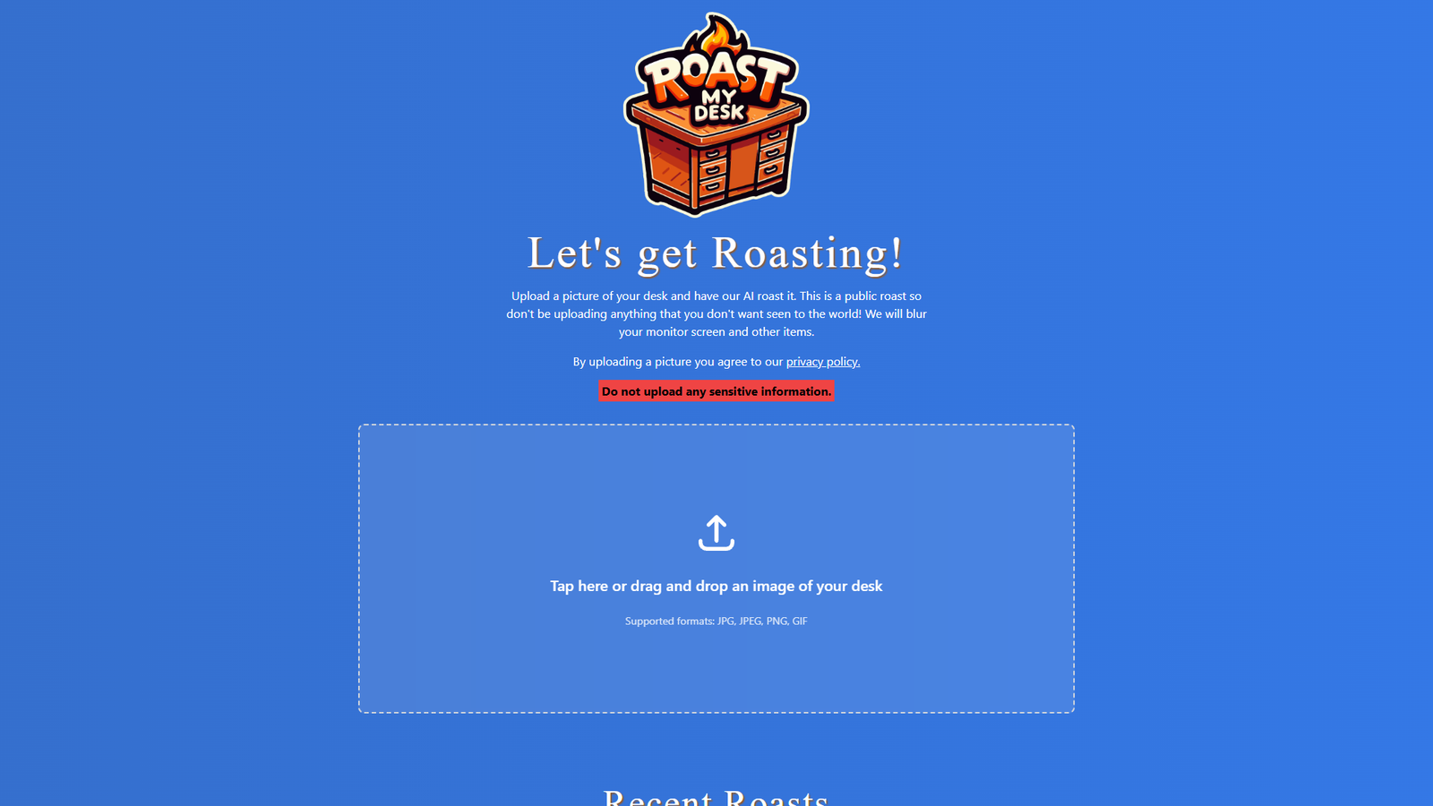 Roast My Desk — интерфейс нейросети Roast My Desk — интерфейс нейросети