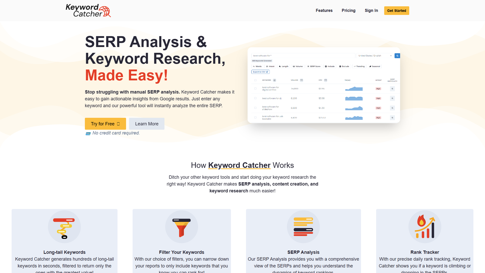 Keyword Catcher — интерфейс нейросети Keyword Catcher — интерфейс нейросети