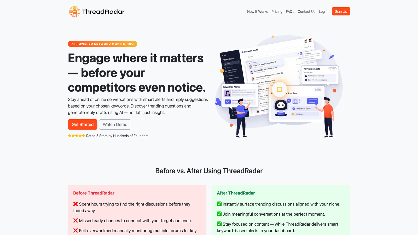 ThreadRadar — интерфейс нейросети