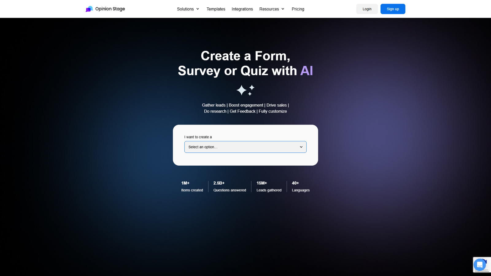 Opinion Stage AI Forms — интерфейс нейросети Opinion Stage AI Forms — интерфейс нейросети