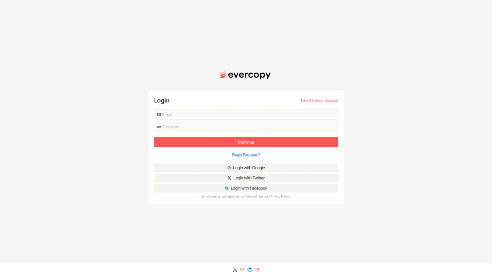 Evercopy нейросеть Главная страница