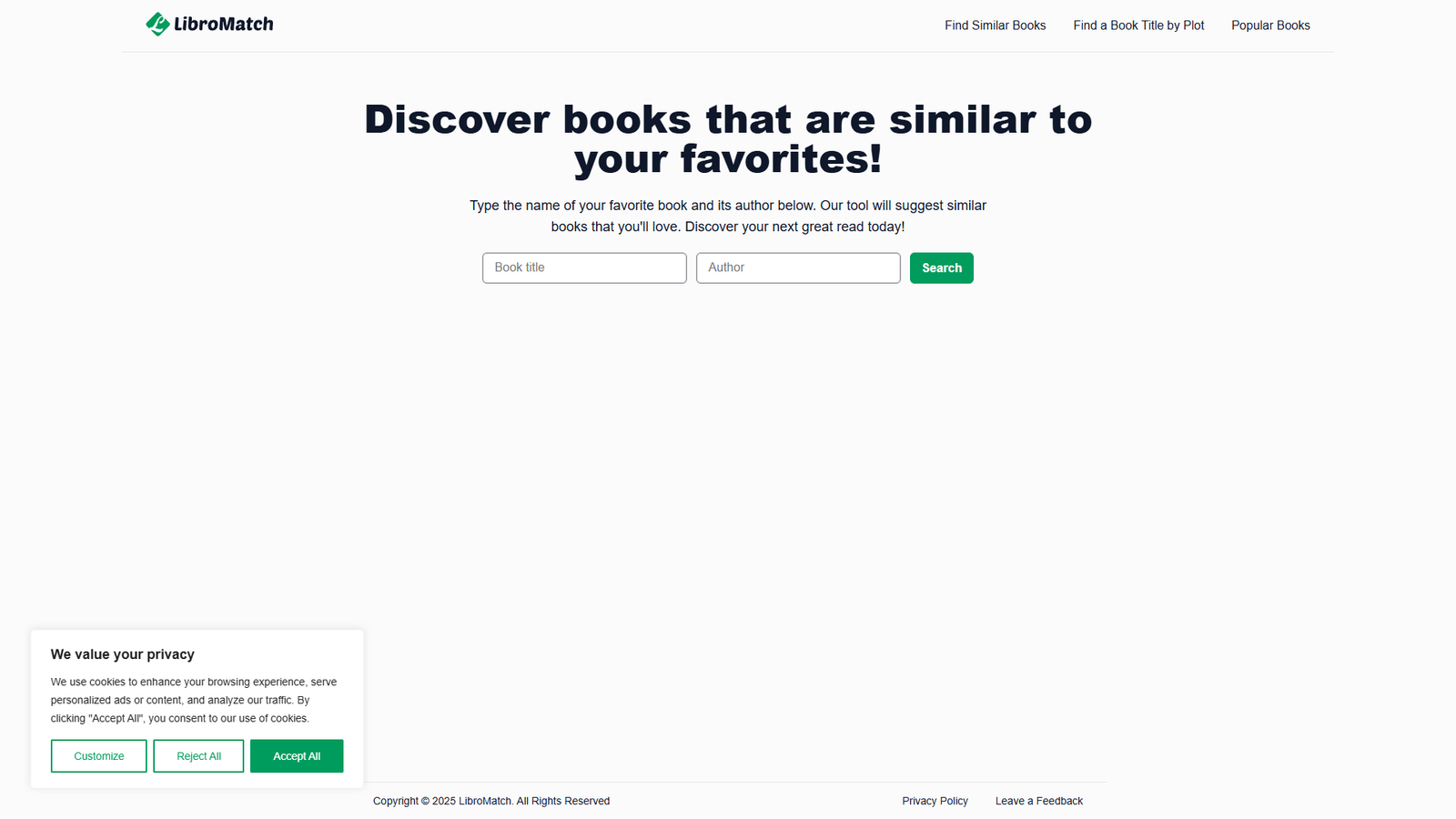 LibroMatch — интерфейс нейросети LibroMatch — интерфейс нейросети