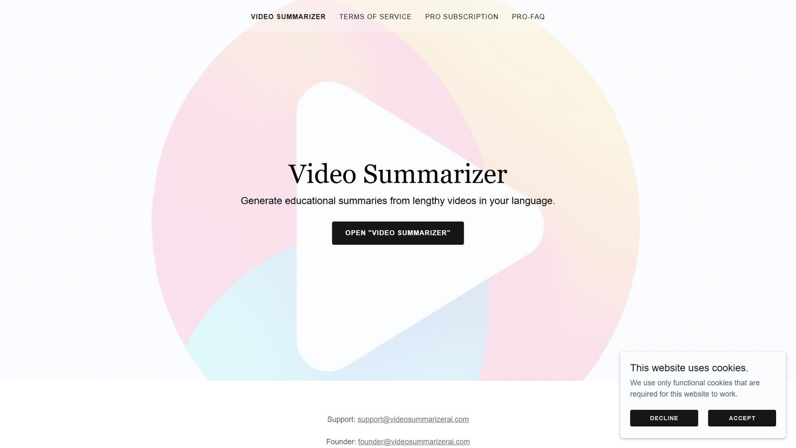 Video Summarizer — интерфейс нейросети Video Summarizer — интерфейс нейросети