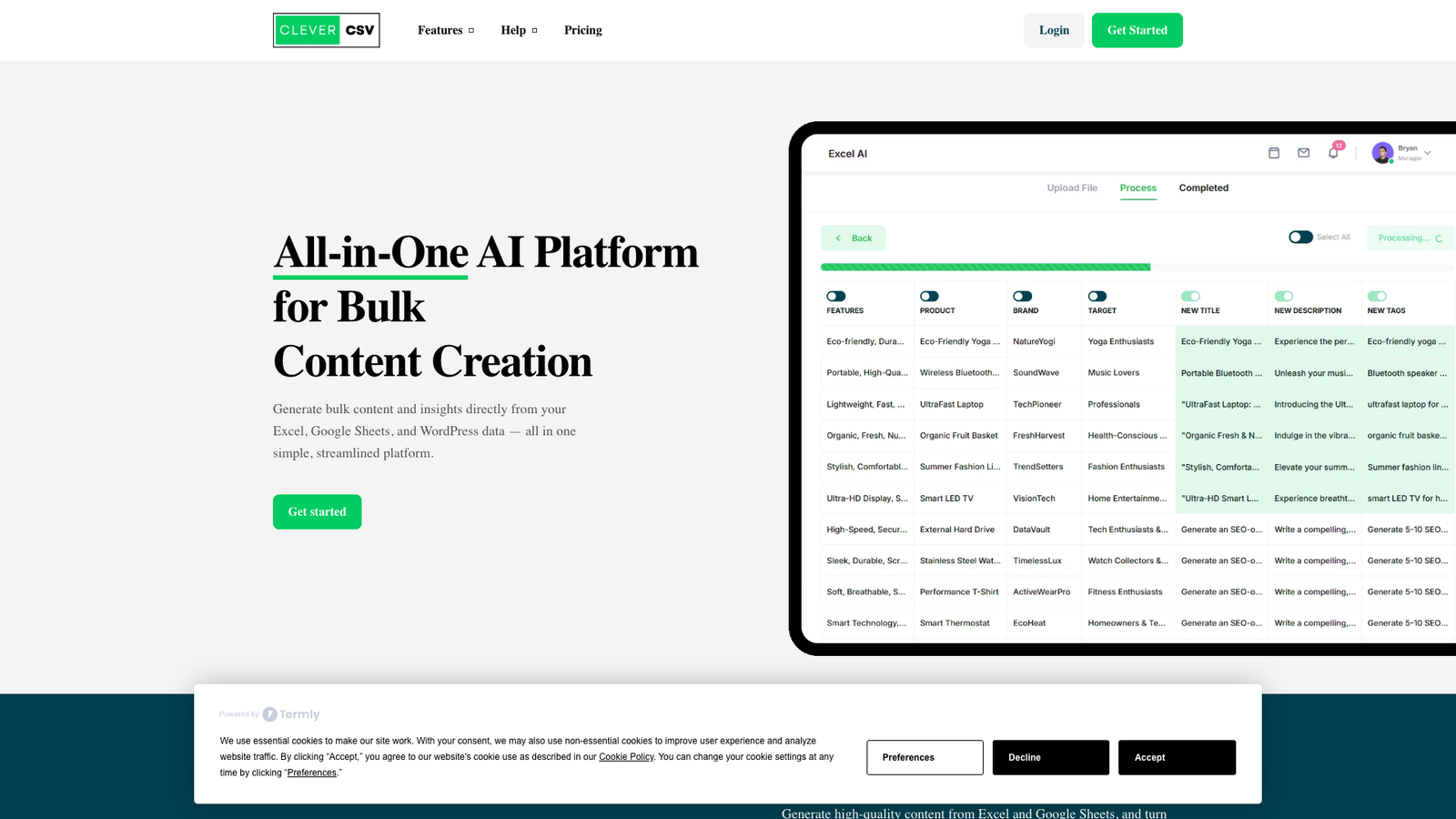 Clever CSV — интерфейс нейросети Clever CSV — интерфейс нейросети