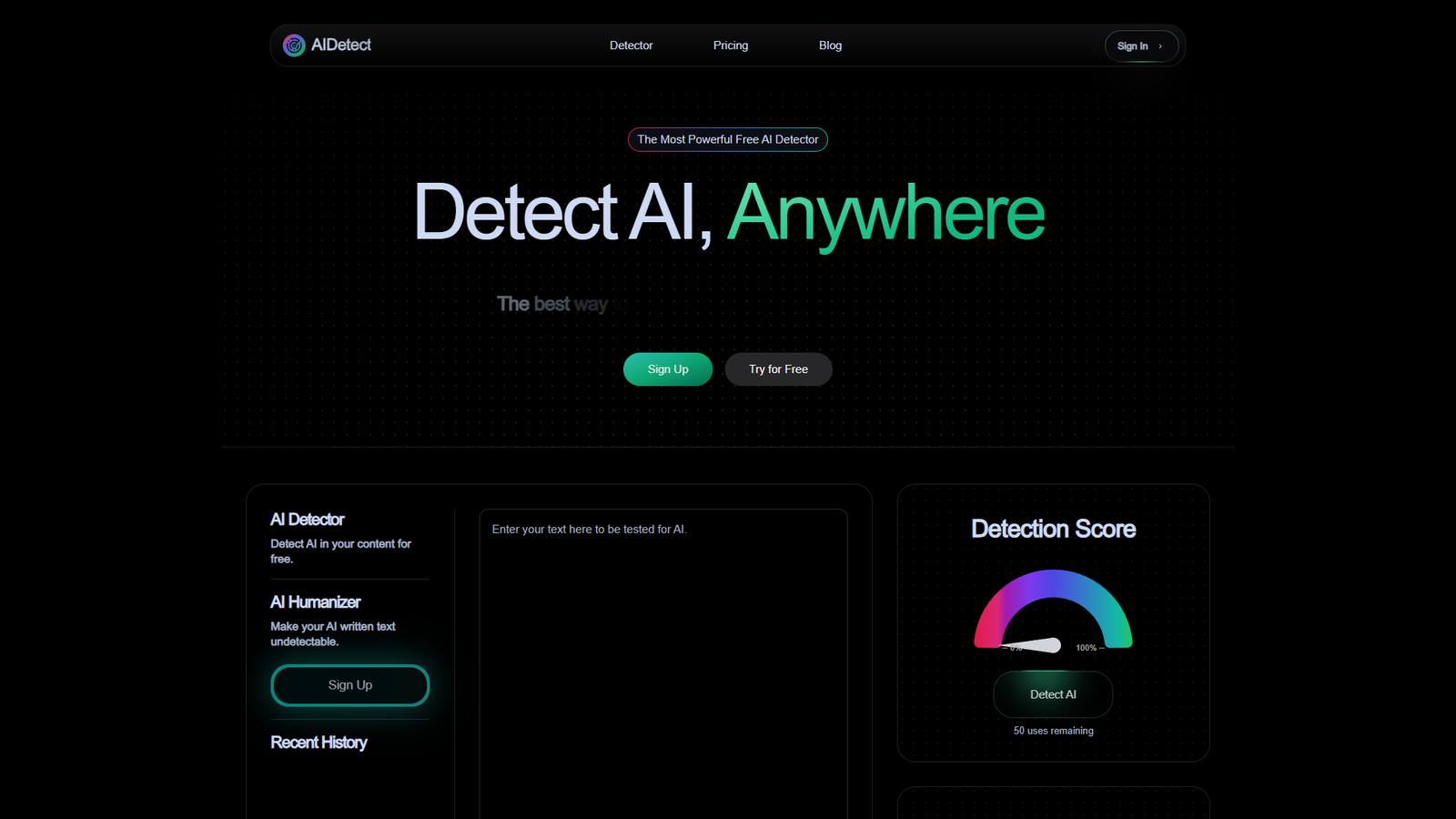 AI Detect — интерфейс нейросети AI Detect — интерфейс нейросети