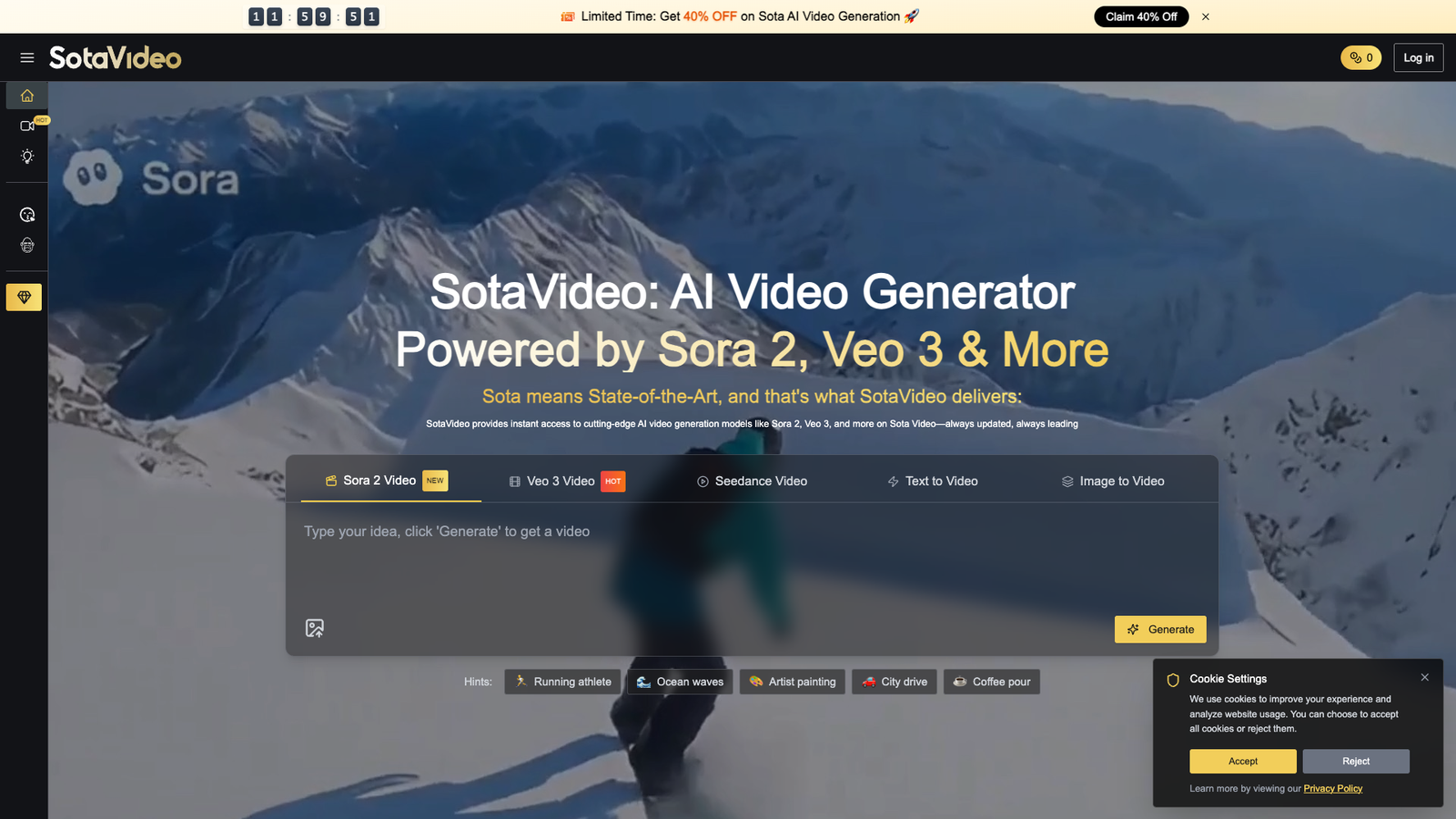 SotaVideo — интерфейс нейросети