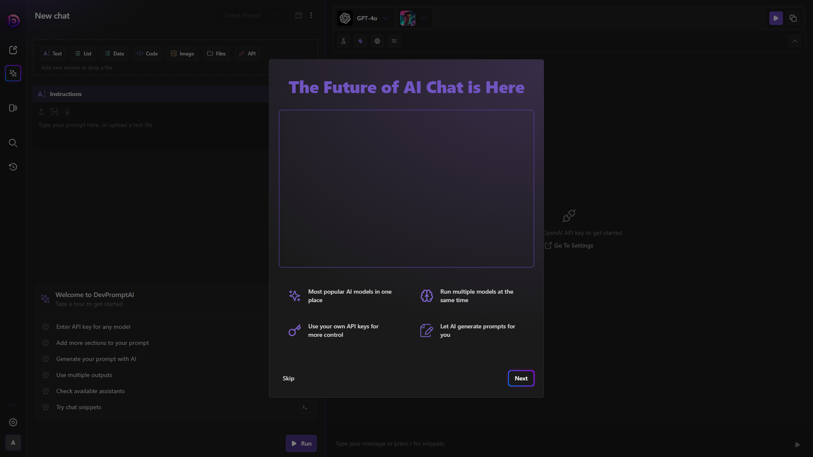 DevPromptAI — интерфейс нейросети DevPromptAI — интерфейс нейросети