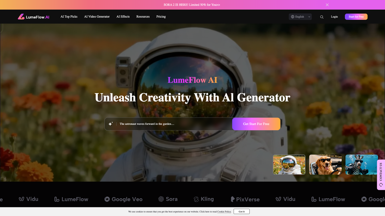LumeFlow AI — интерфейс нейросети
