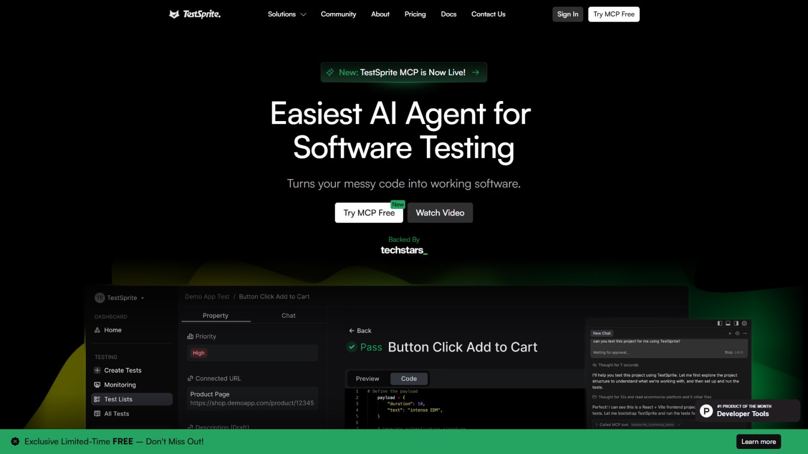 TestSprite нейросеть Главная страница