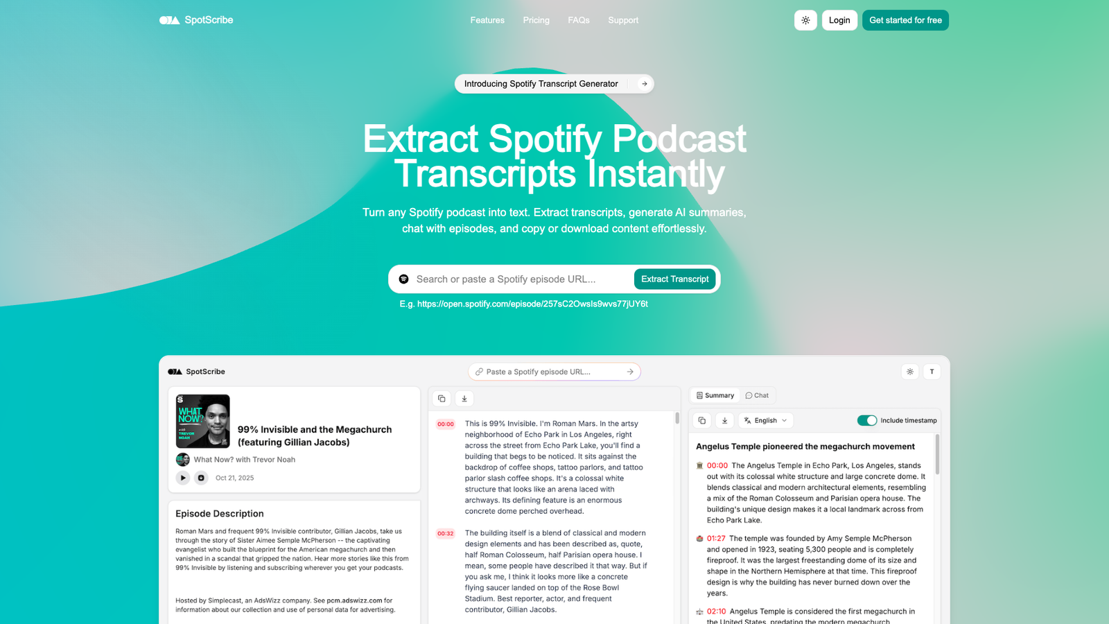 SpotScribe — интерфейс нейросети