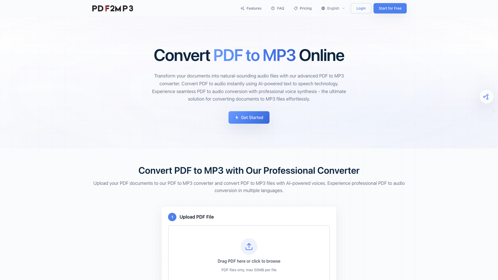 PDF2MP3 — интерфейс нейросети PDF2MP3 — интерфейс нейросети