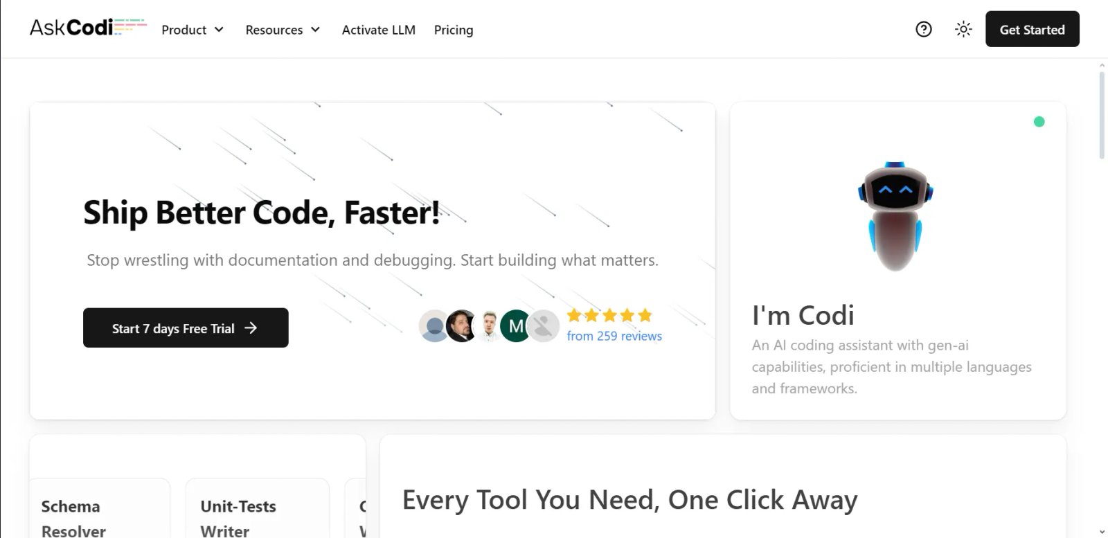 AskCodi Home Page AskCodi Home Page