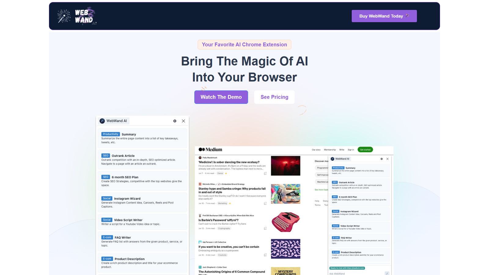 WebWand AI — интерфейс нейросети WebWand AI — интерфейс нейросети