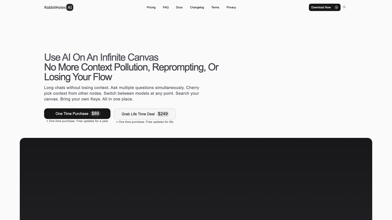 Rabbitholes AI — интерфейс нейросети