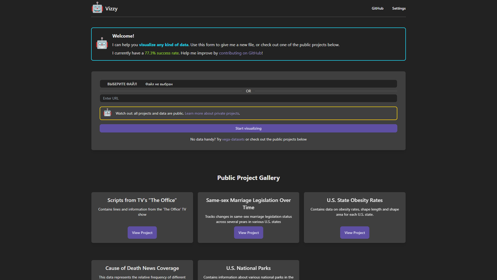 Vizzy — интерфейс нейросети Vizzy — интерфейс нейросети