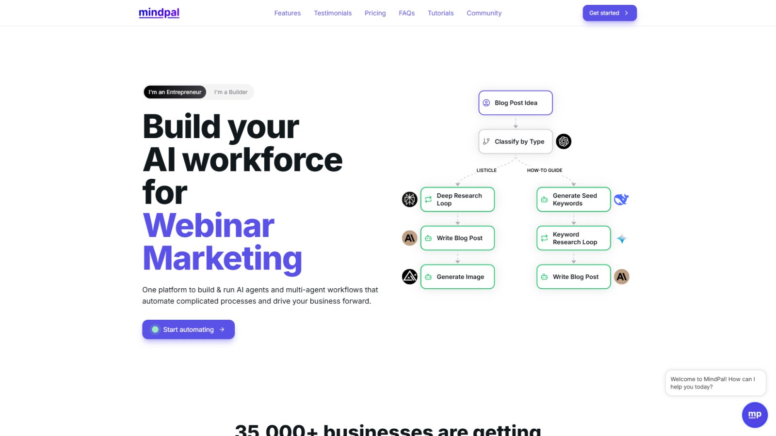 MindPal нейросеть Главная страница