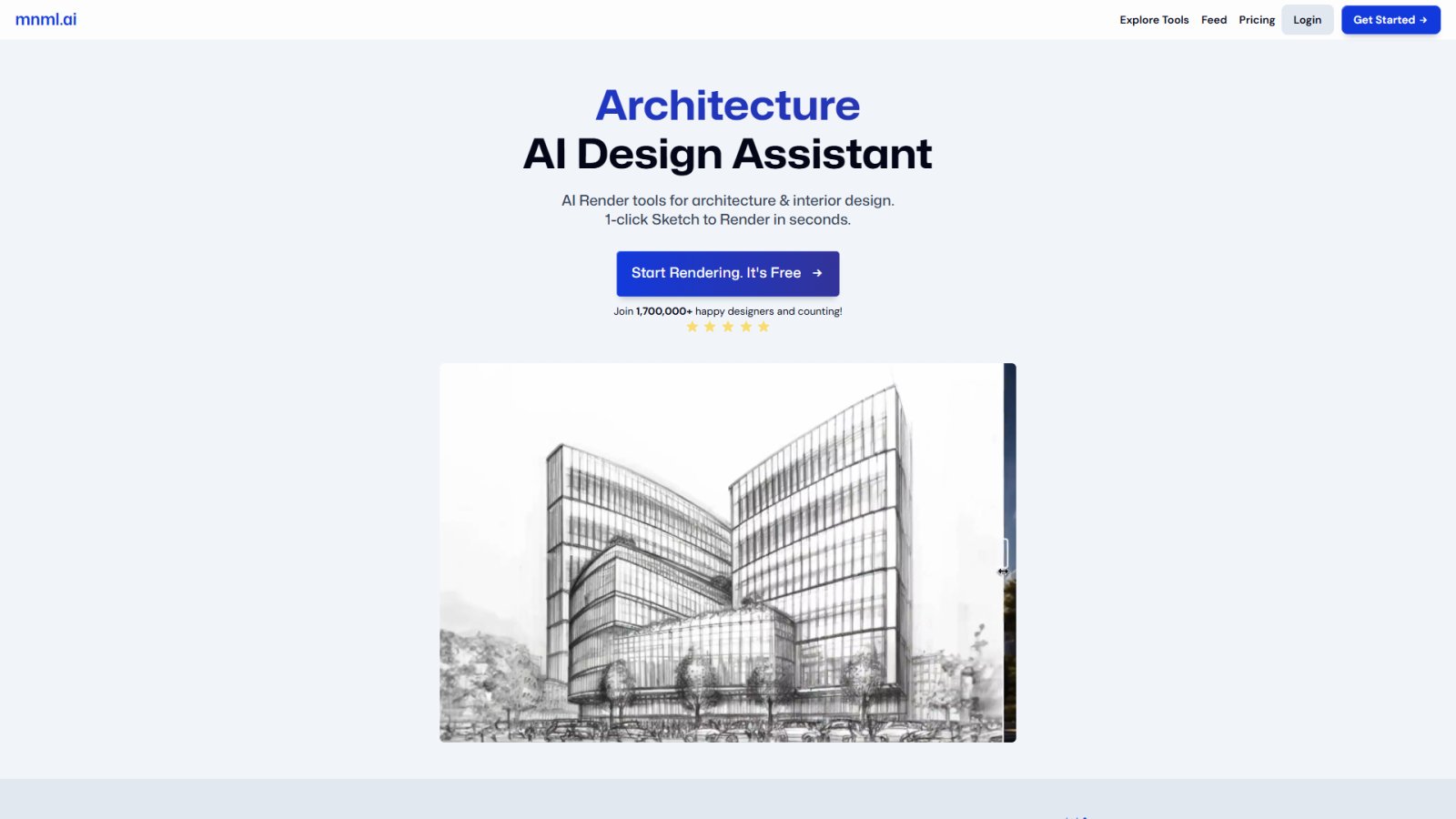 mnml AI нейросеть Главная страница