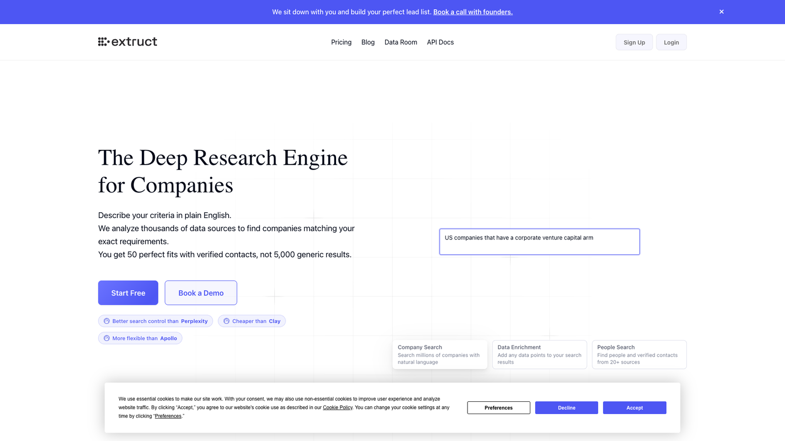 Extruct AI — интерфейс нейросети