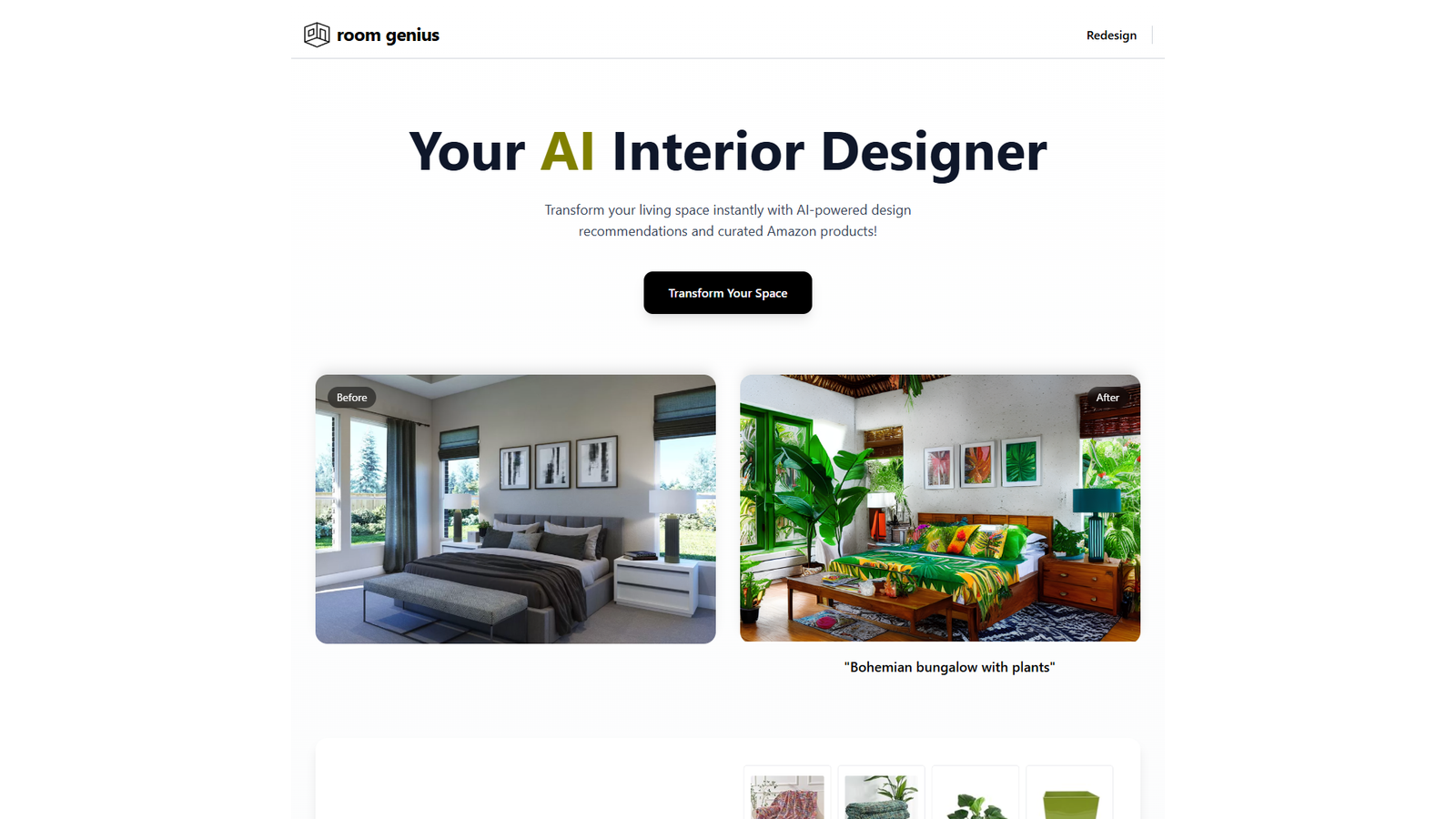 Room Genius — интерфейс нейросети Room Genius — интерфейс нейросети