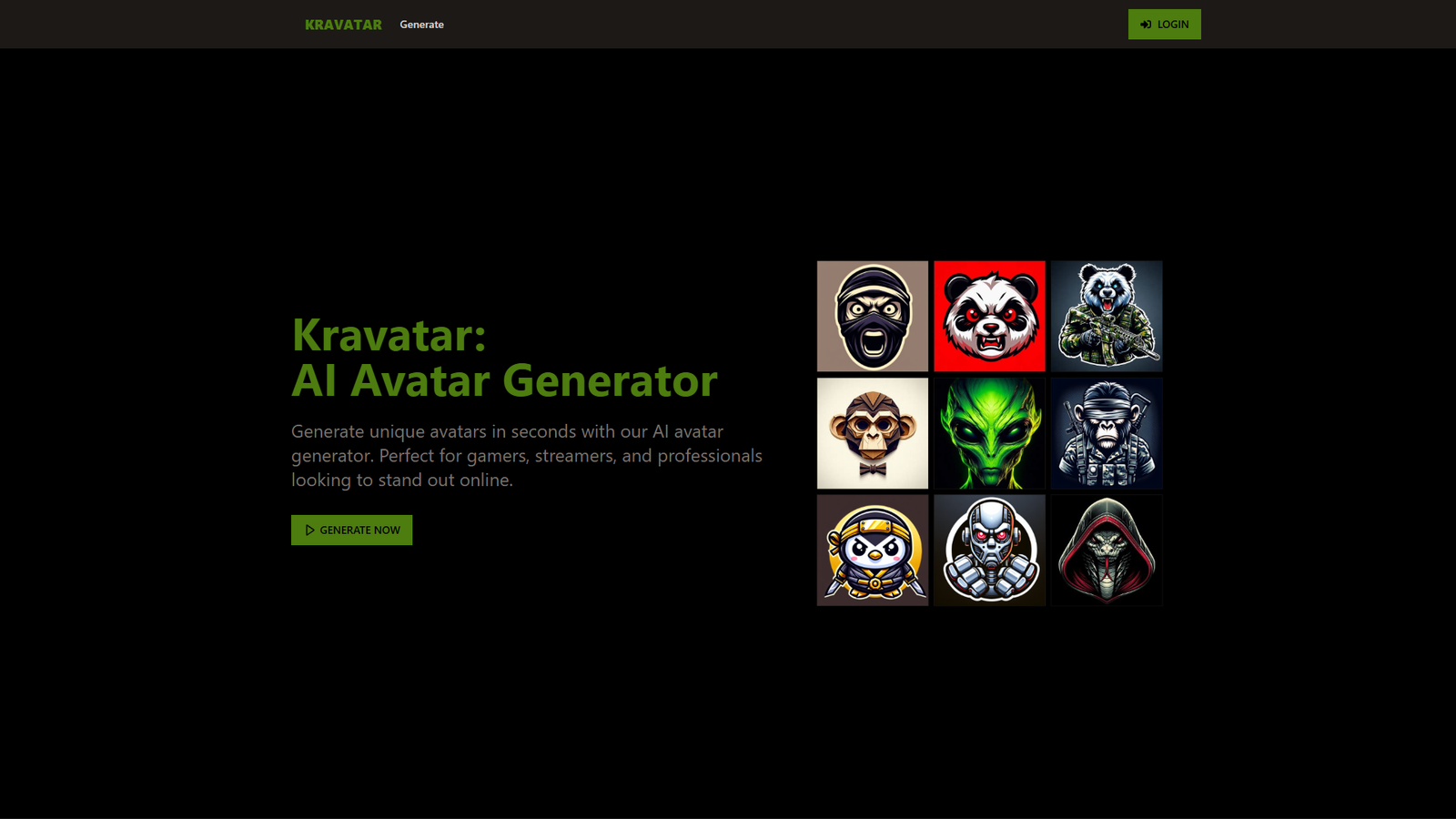 Kravatar AI Avatar Generator — интерфейс нейросети Kravatar AI Avatar Generator — интерфейс нейросети