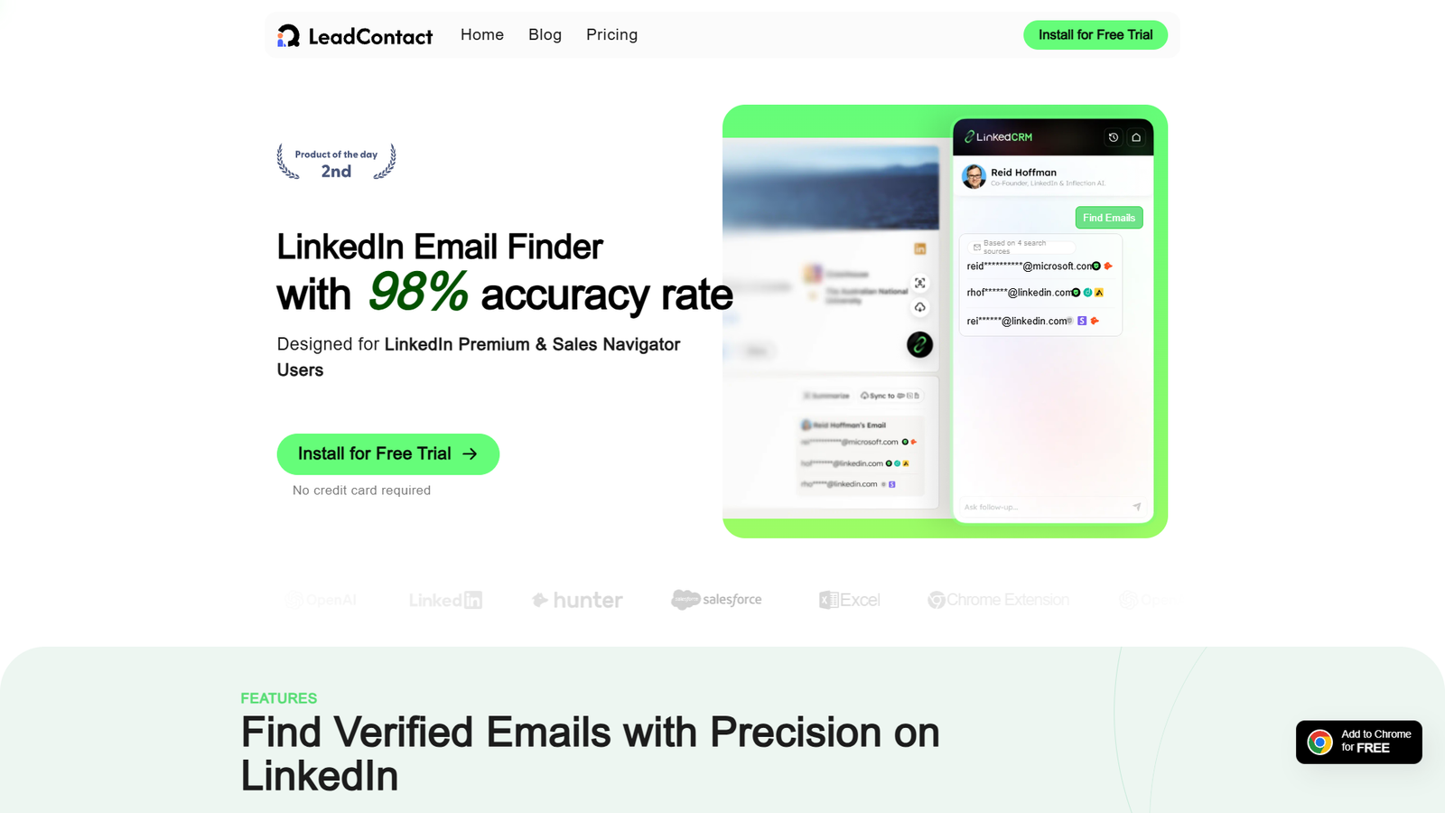 LinkedIn Email Finder by LinkedCRM — интерфейс нейросети LinkedIn Email Finder by LinkedCRM — интерфейс нейросети