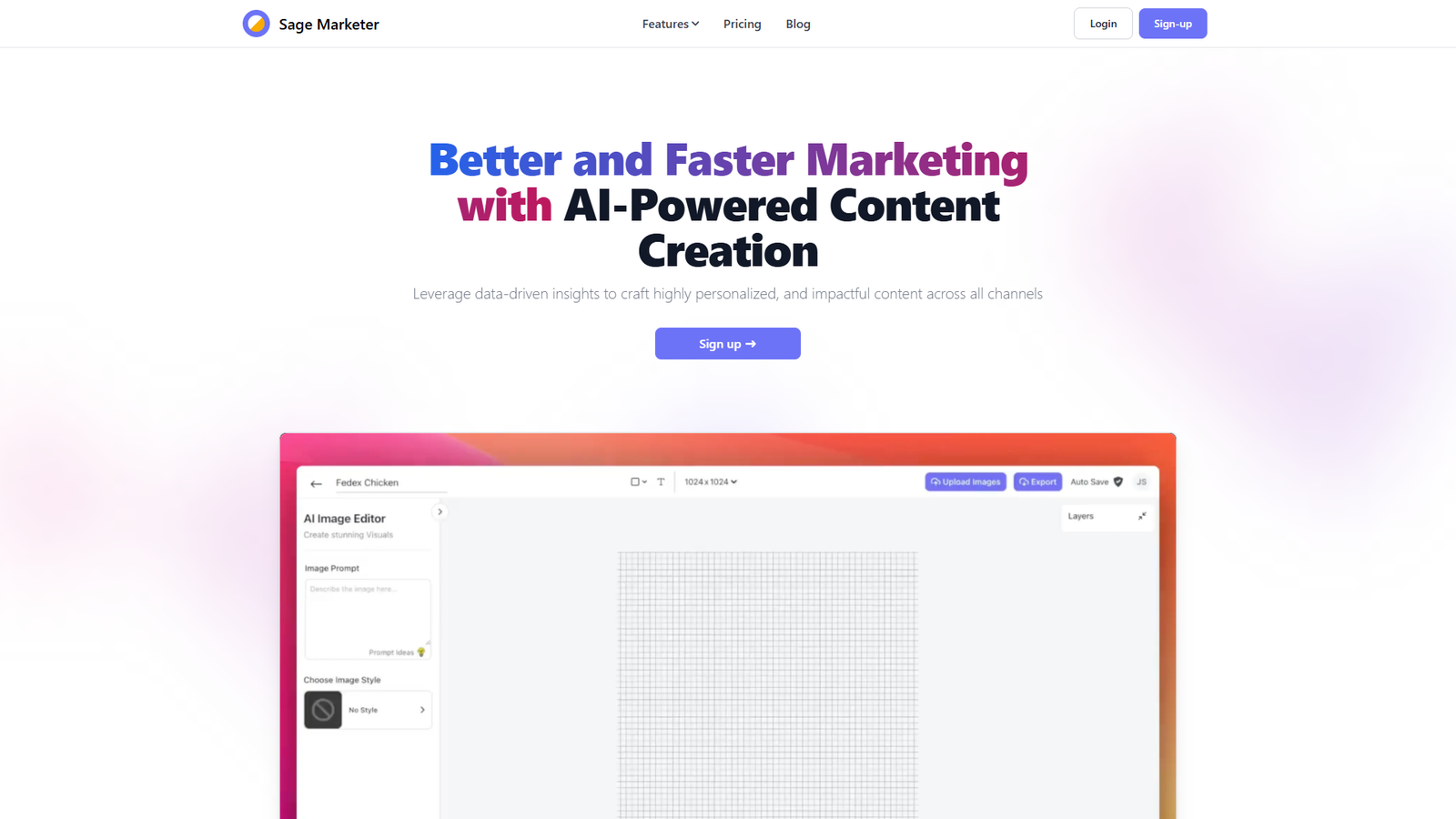 Sage Marketer — интерфейс нейросети Sage Marketer — интерфейс нейросети