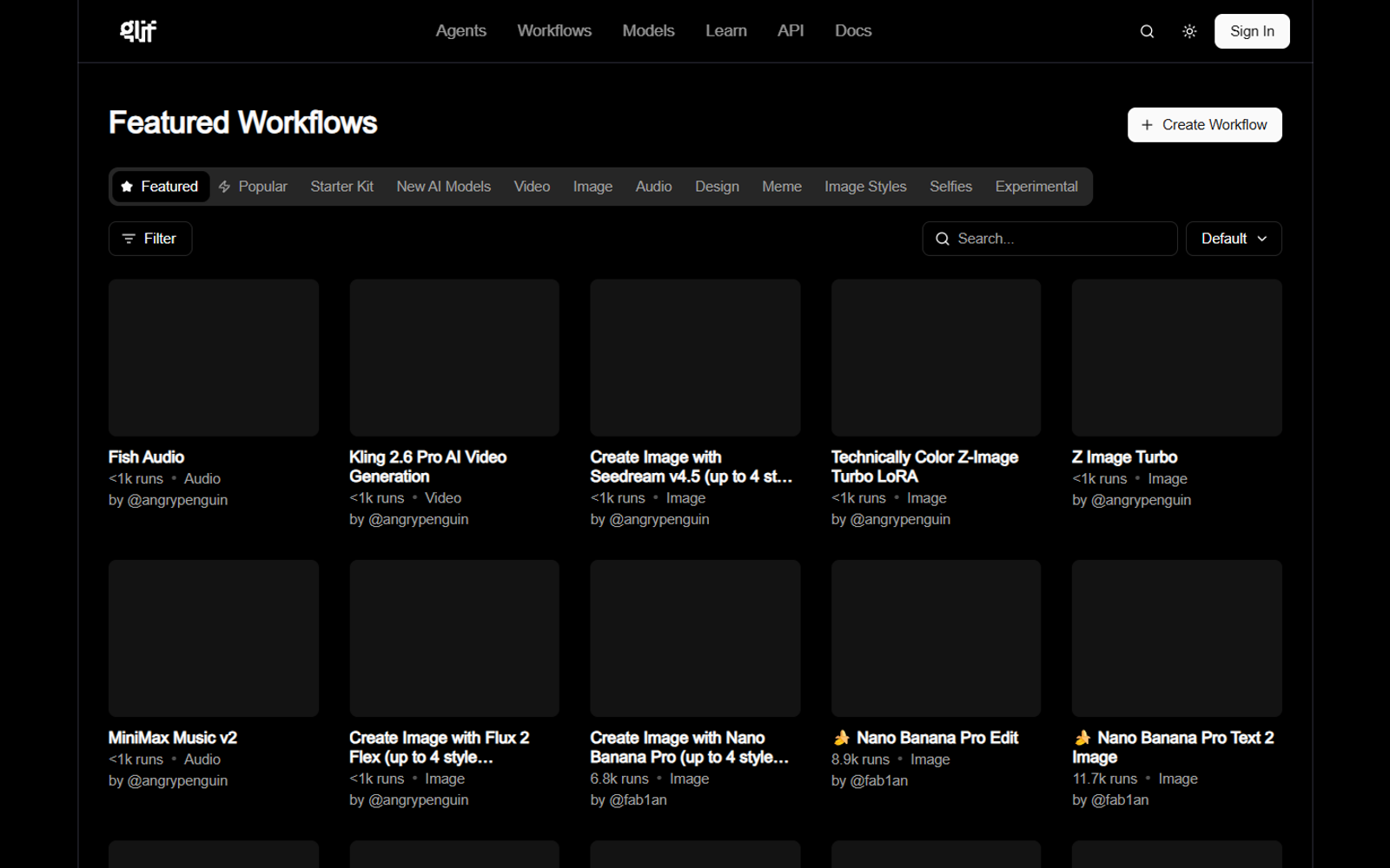 Glif AI Workflows — интерфейс нейросети Glif AI Workflows — интерфейс нейросети