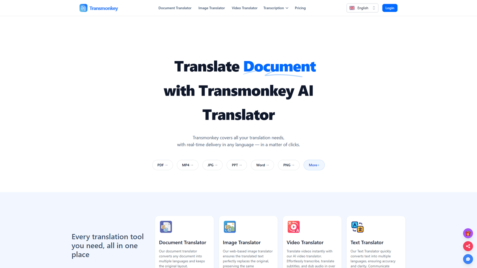 Transmonkey AI Translator — интерфейс нейросети Transmonkey AI Translator — интерфейс нейросети