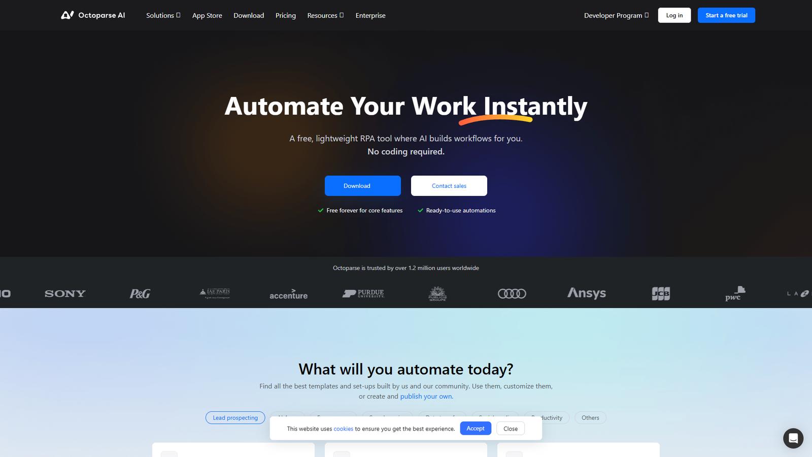 Octoparse AI — интерфейс нейросети Octoparse AI — интерфейс нейросети