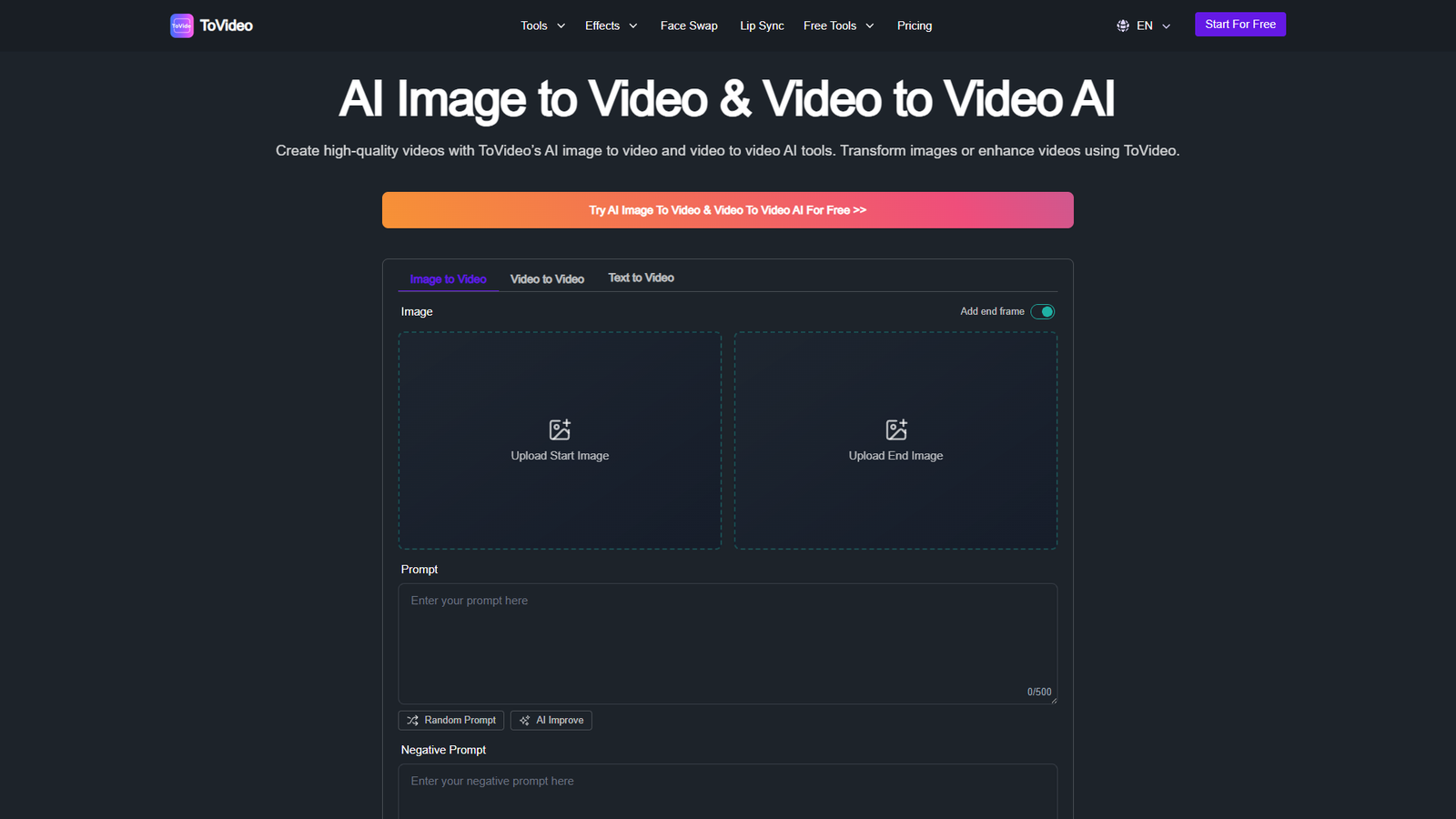 ToVideo — интерфейс нейросети ToVideo — интерфейс нейросети