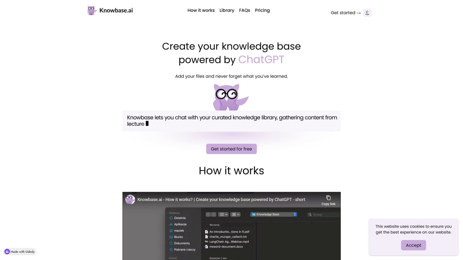 Knowbase.ai нейросеть Главная страница