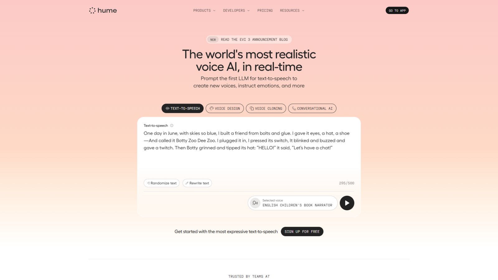 Hume AI нейросеть Главная страница Hume AI нейросеть Главная страница