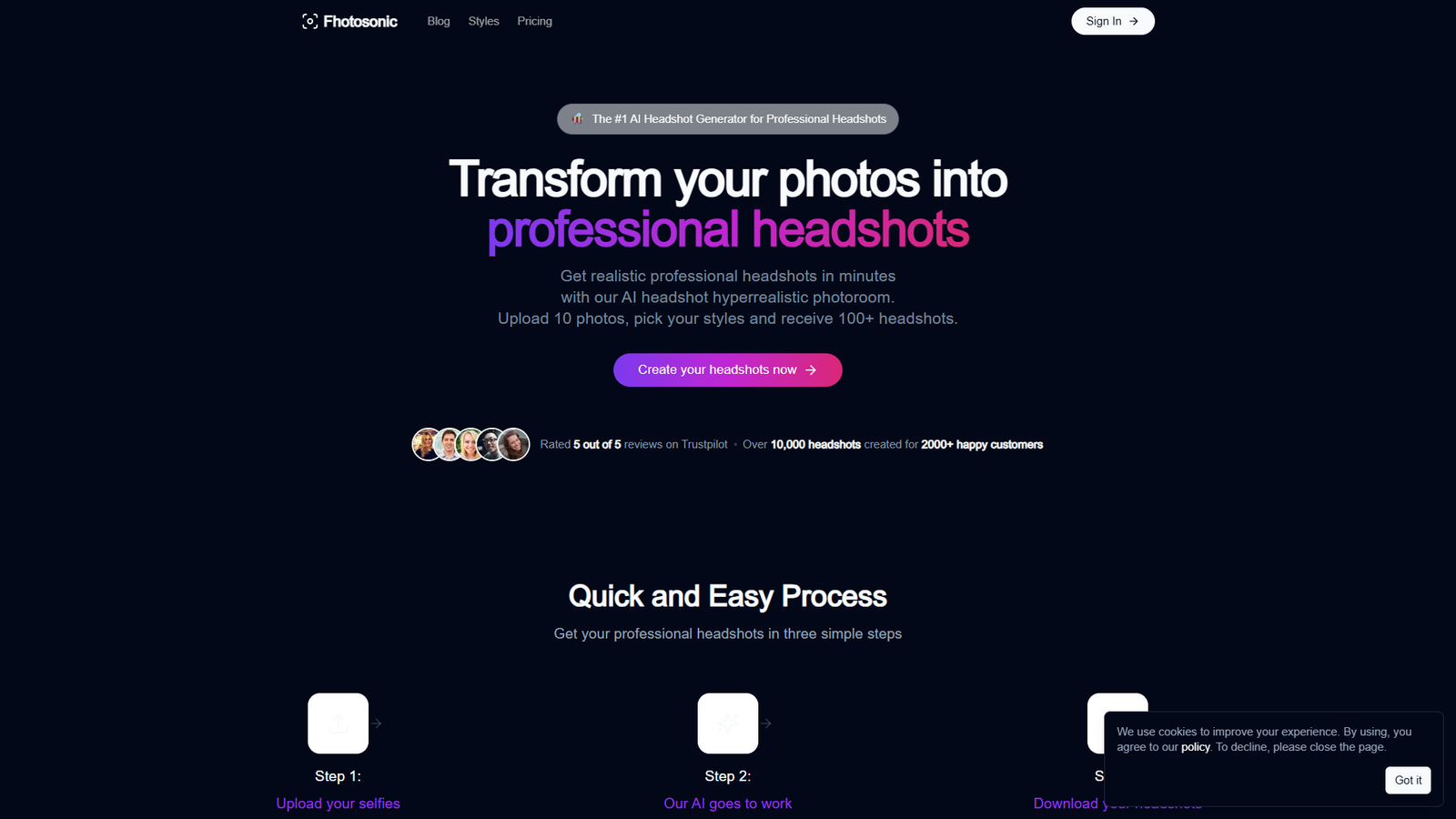 Fhotosonic — AI Headshots Generator — интерфейс нейросети Fhotosonic — AI Headshots Generator — интерфейс нейросети