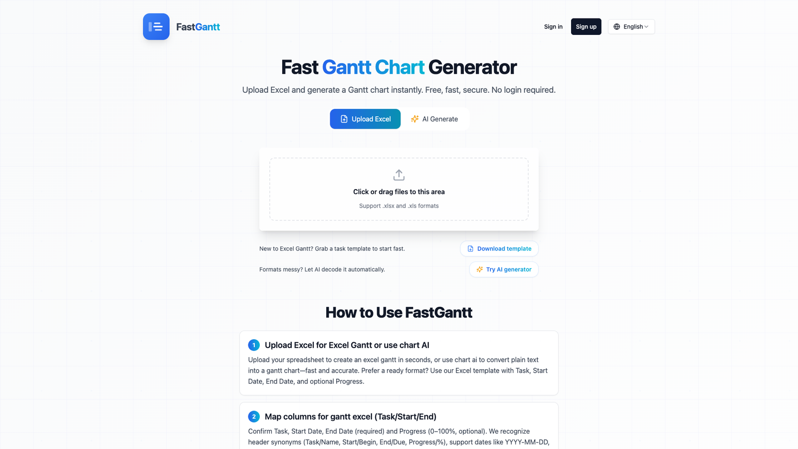 FastGantt — интерфейс нейросети