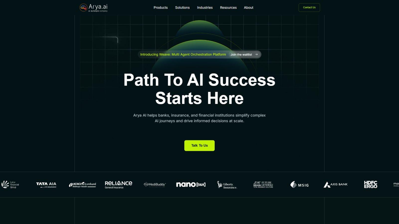 Arya.ai нейросеть Главная страница