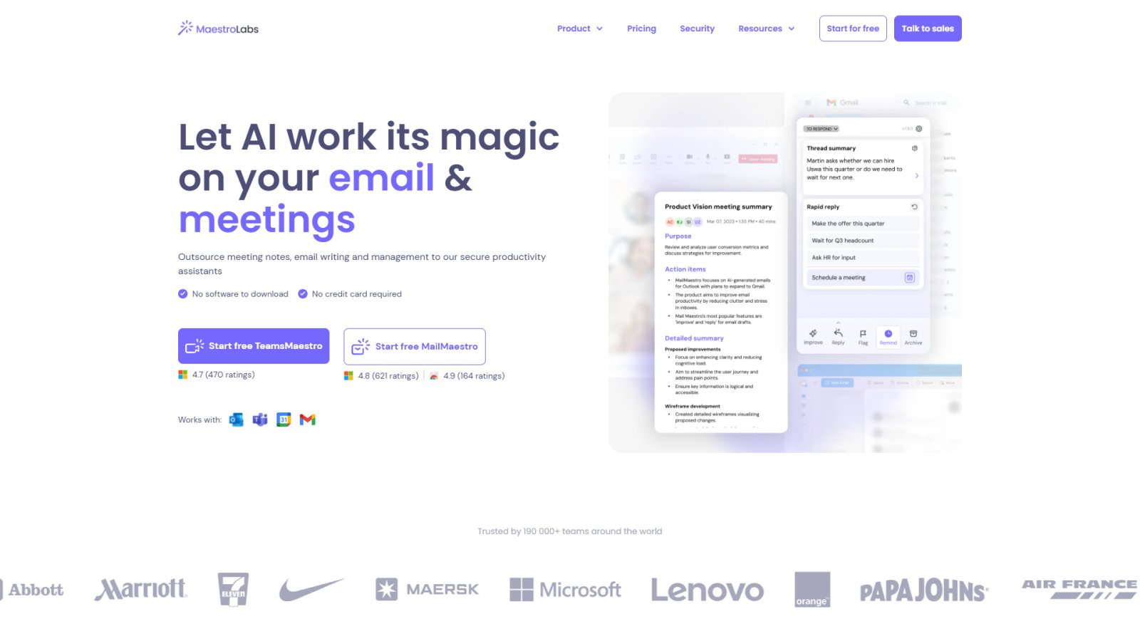 MailMaestro нейросеть Главная страница