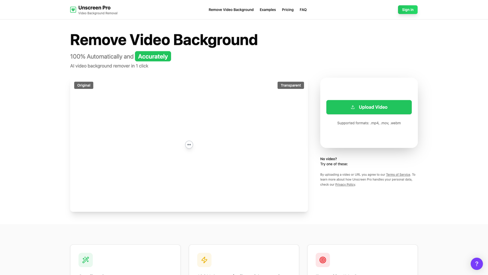 Unscreen Pro — интерфейс нейросети Unscreen Pro — интерфейс нейросети