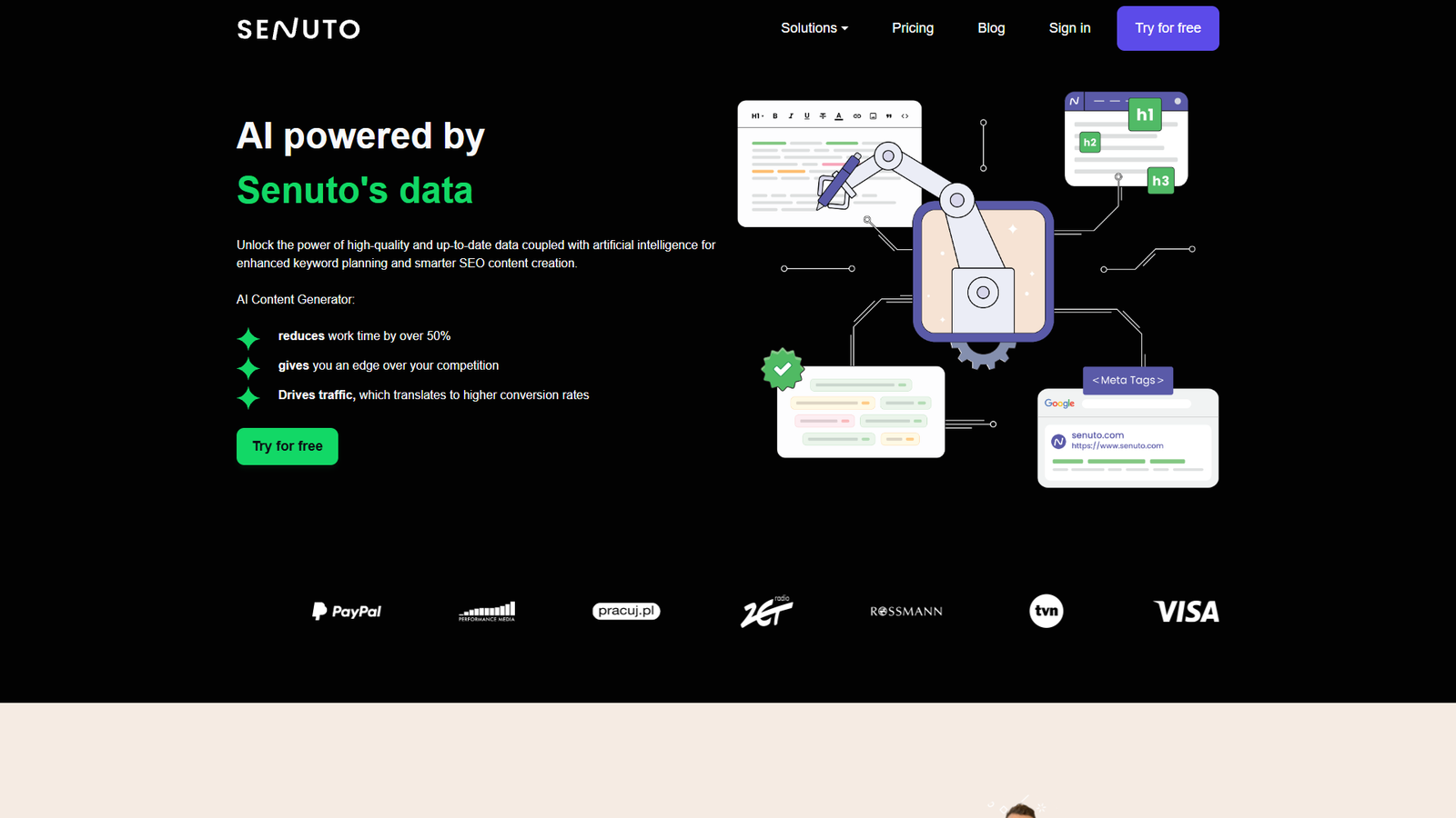 Senuto AI Content Writer — интерфейс нейросети Senuto AI Content Writer — интерфейс нейросети