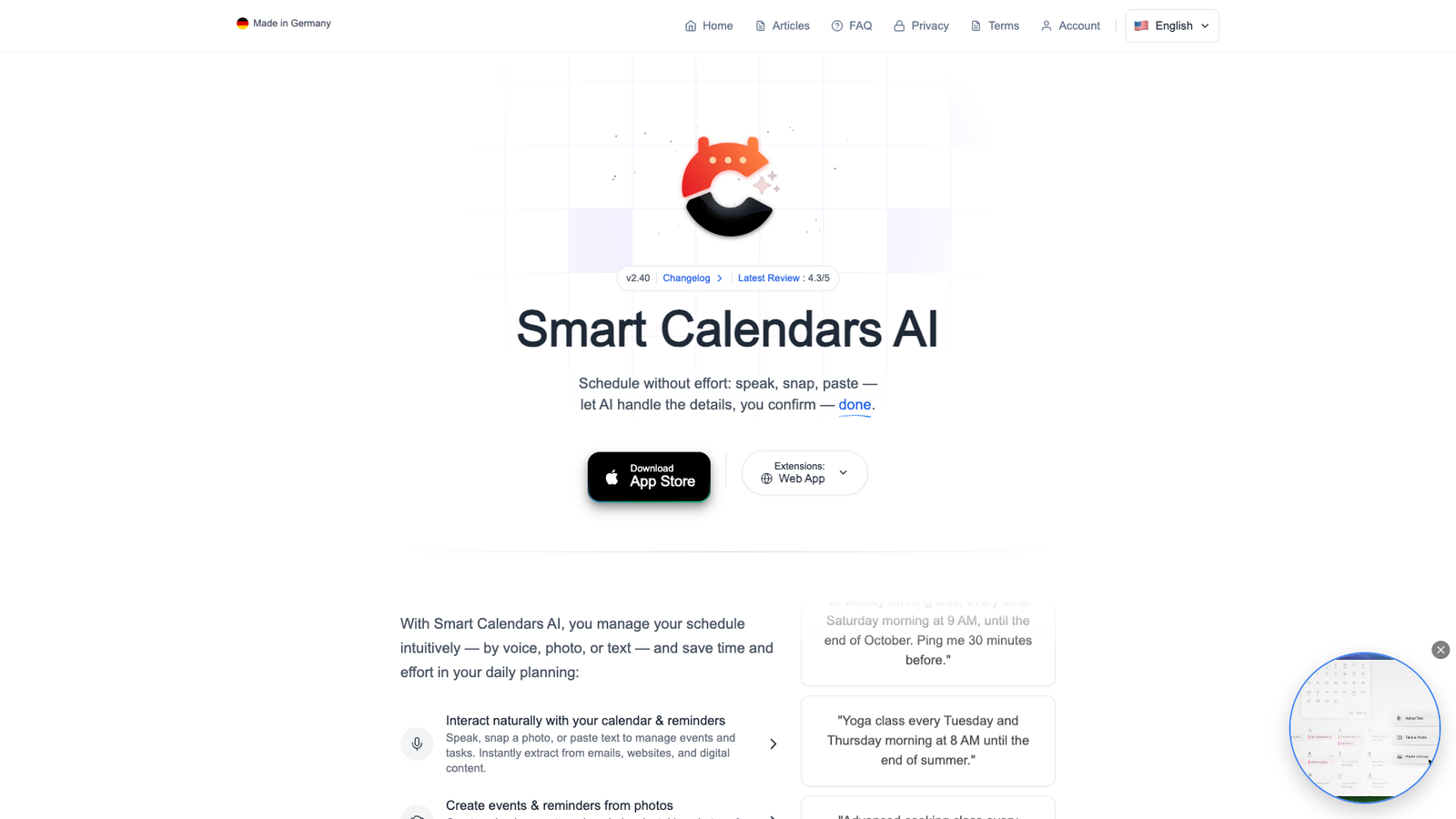 Smart Calendars AI — интерфейс нейросети Smart Calendars AI — интерфейс нейросети