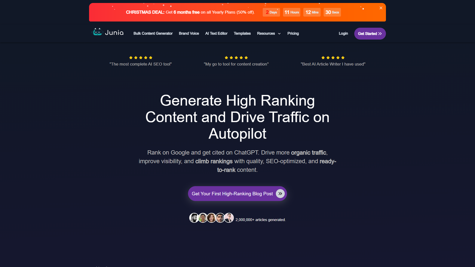 Junia AI — интерфейс нейросети Junia AI — интерфейс нейросети