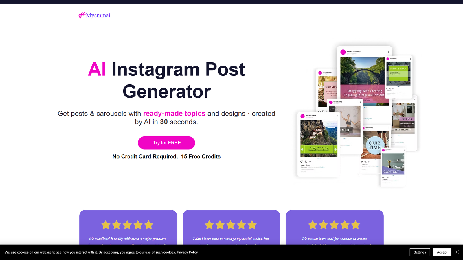 Mysmmai — AI Instagram Post Maker — интерфейс нейросети Mysmmai — AI Instagram Post Maker — интерфейс нейросети