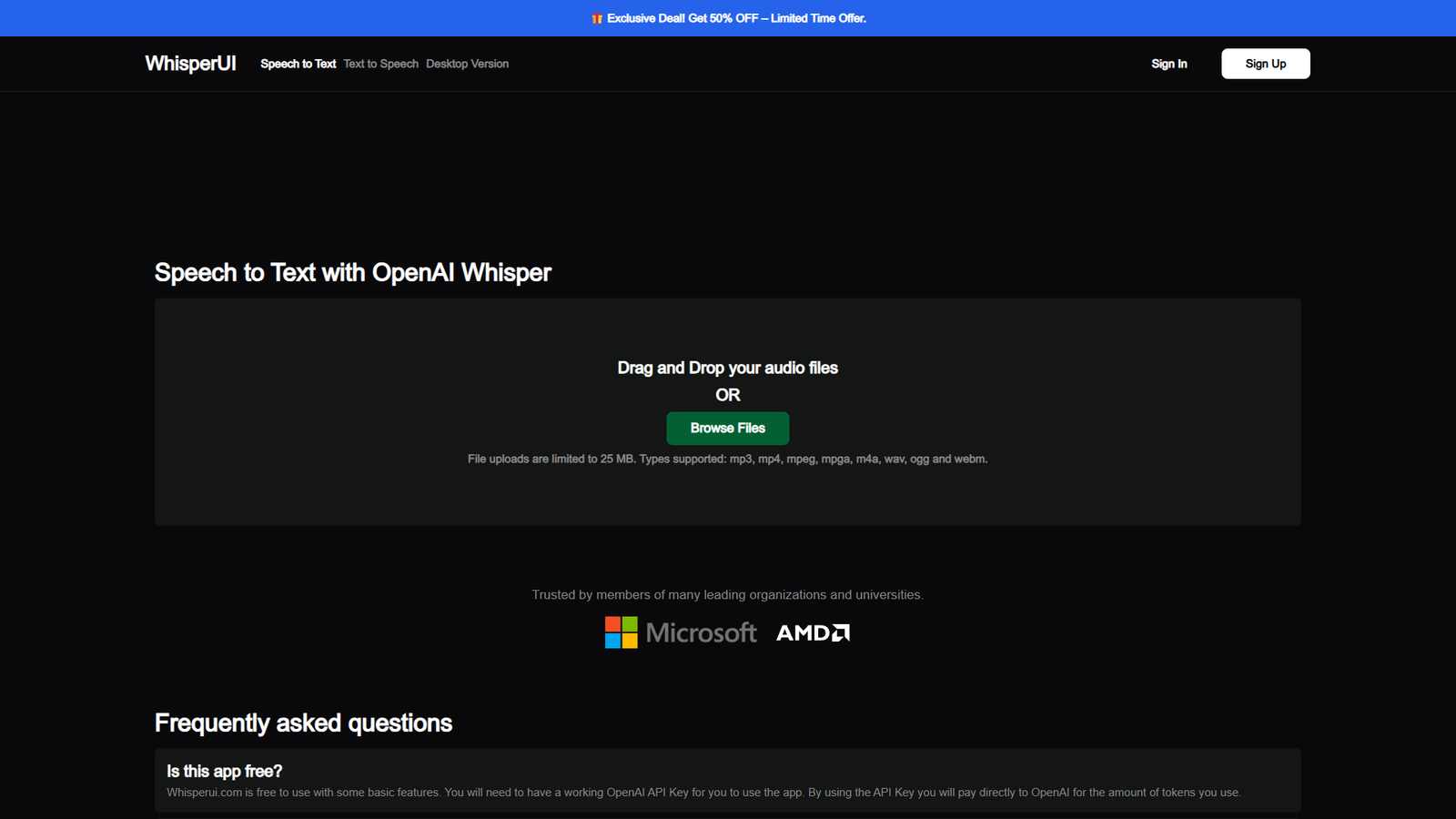 WhisperUI — интерфейс нейросети WhisperUI — интерфейс нейросети